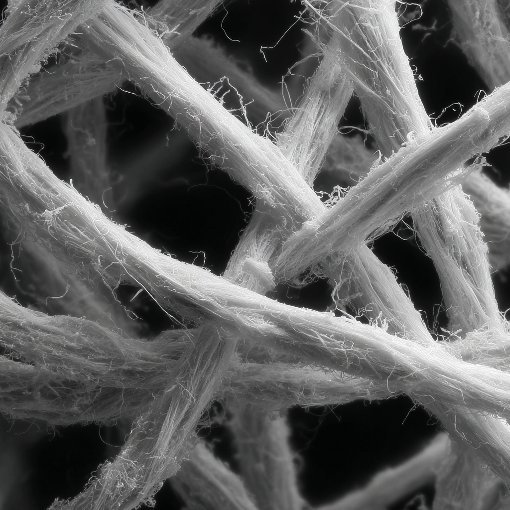Asbestos fiber close-up