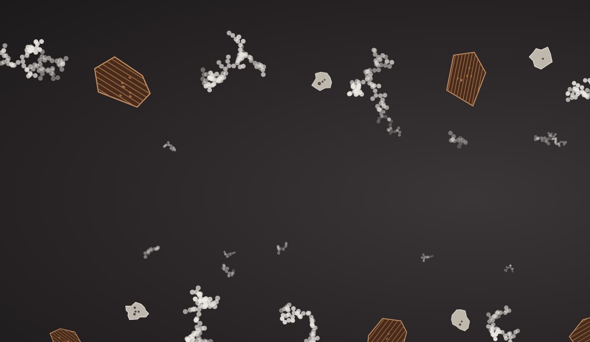 Illustration of a soot aggregate, the chain-like particle produced by incomplete combustion