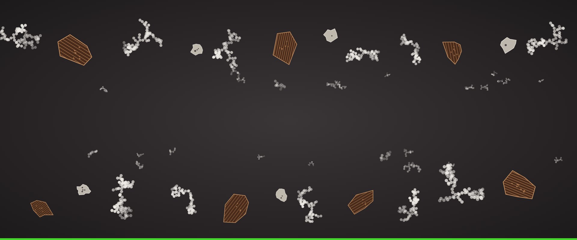 Illustration of soot aggregates, the chain-like particles produced by incomplete combustion
