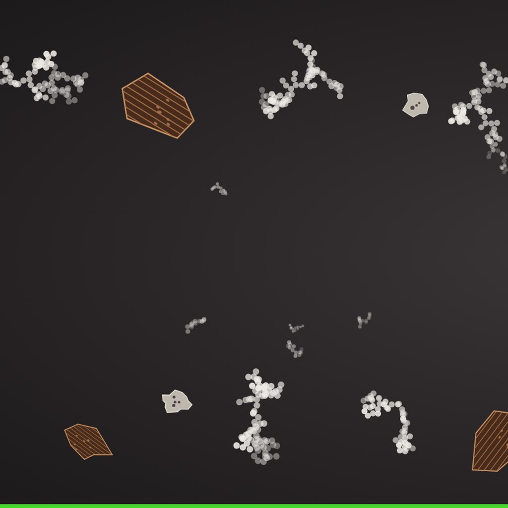 Illustration of soot aggregates, the particles produced by incomplete combustion
